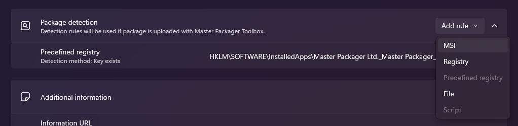Master Wrapper Package detections